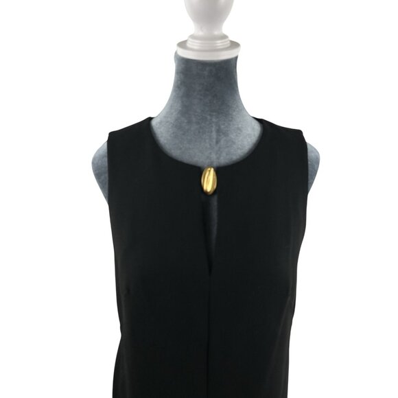 Donna Karan New York Women's Size 4 Keyhole Sheath Dress Black Midi MRSP $139 - Picture 14 of 16